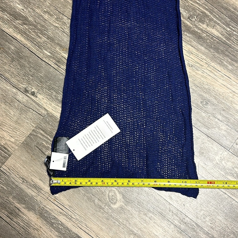 NWT Eileen Fisher royal blue Italian knit wool/cashmere blend scarf - Picture 8 of 10